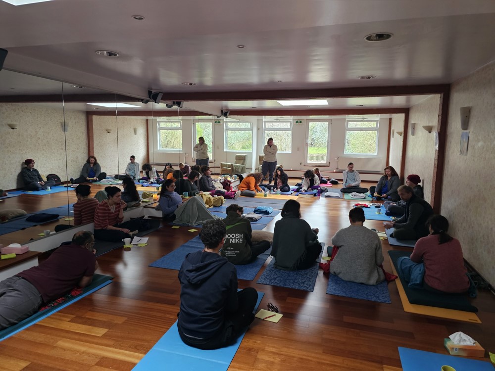 A group of people in a workshop.